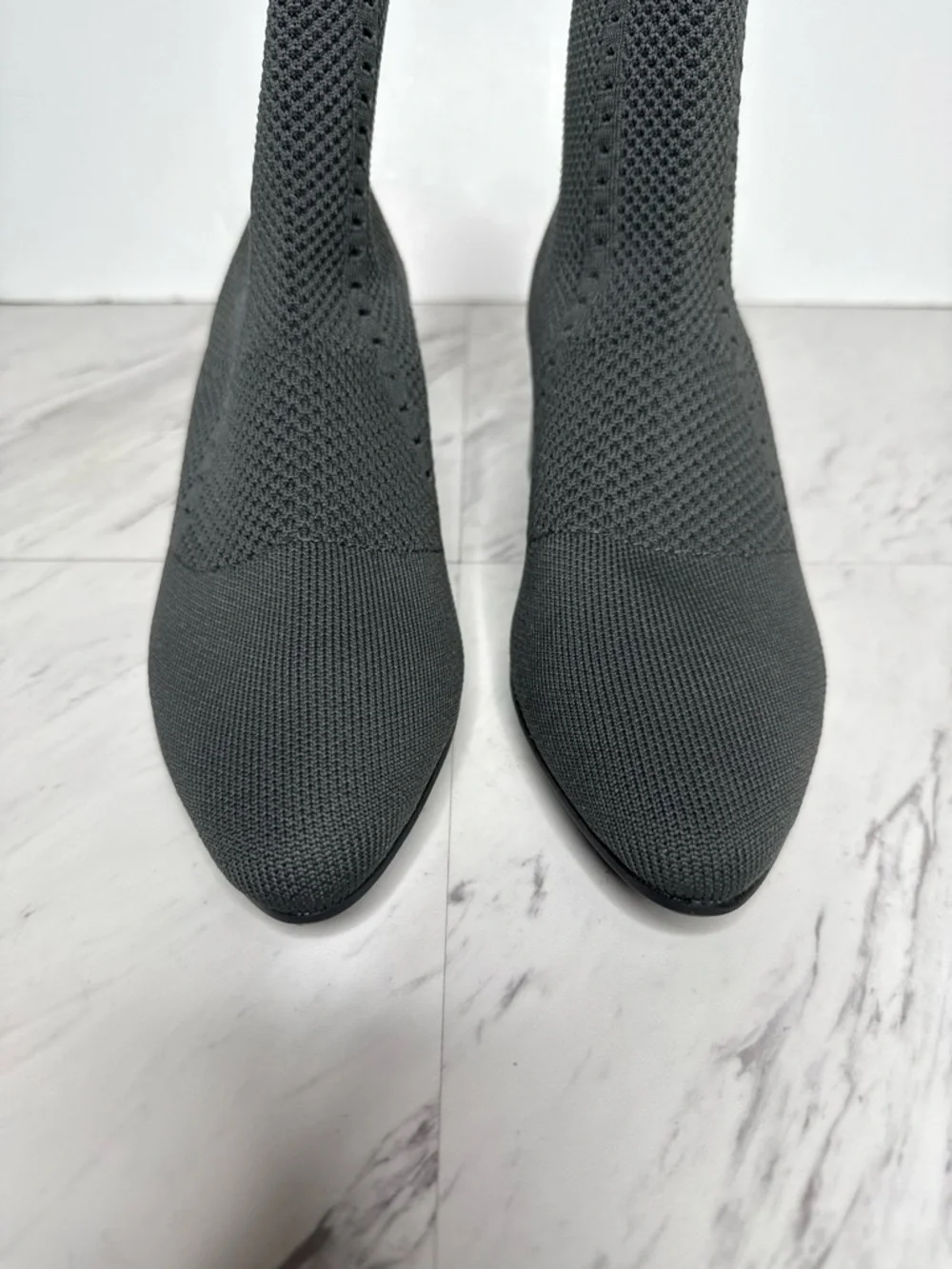 Eileen Fisher Honey Gray Knit Stretch Bootie 9 1/2 - Picture 9 of 13